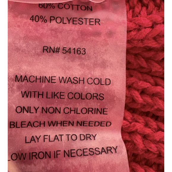 Calvin Klein Red Chunky Knit Sweater Crewneck Classic Logo Festive Holiday M - Picture 10 of 11